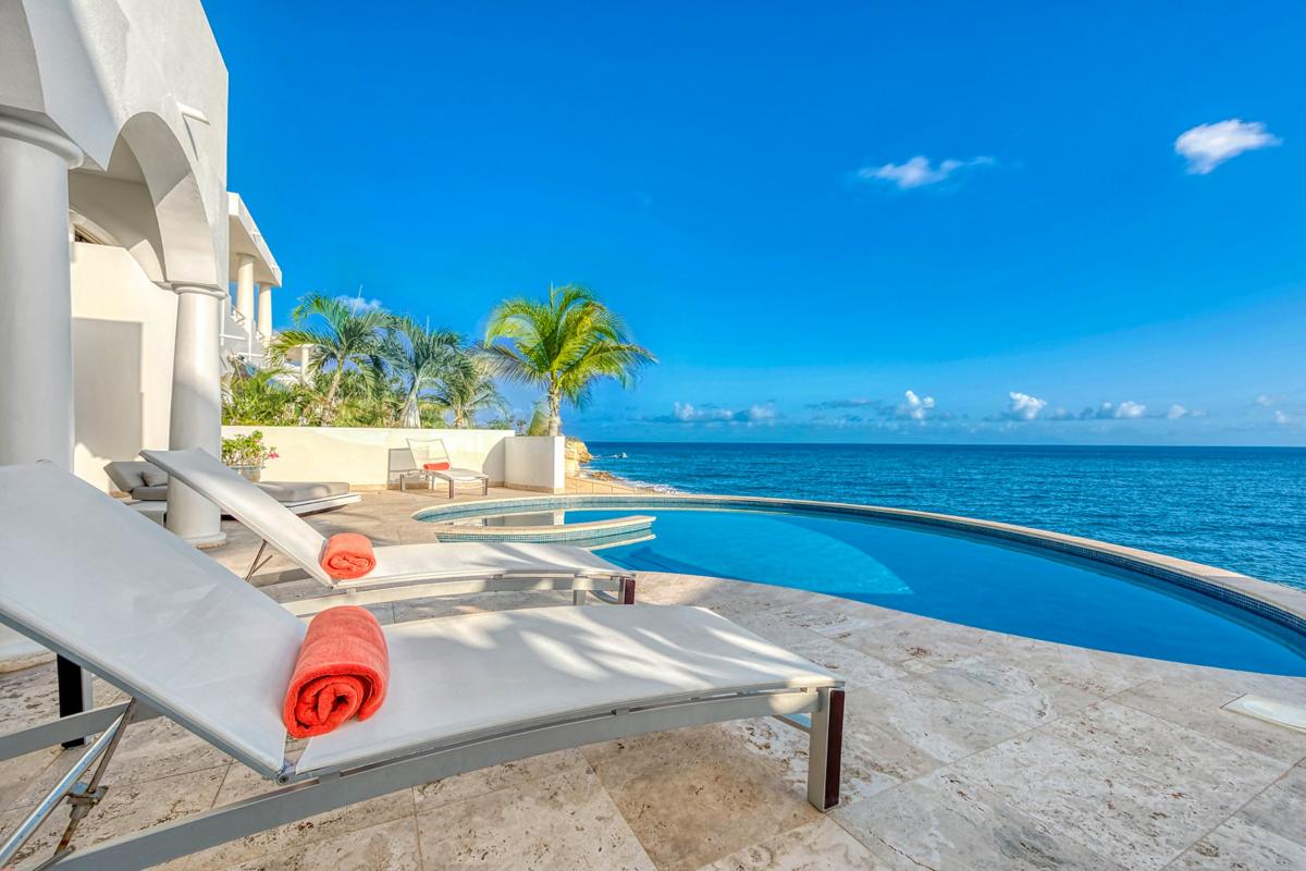 Pool Villa rental St Martin - Pool with sea view